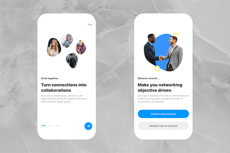 Cover image for Mobile application design for a professional networkijg platform