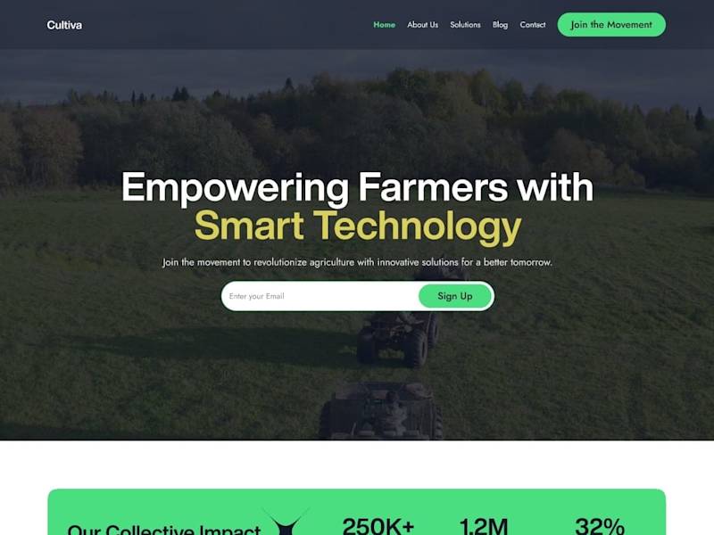 Cover image for Agricultural Landing Page