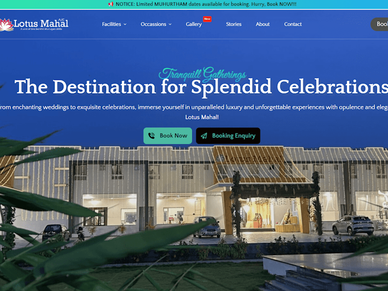 Cover image for Website for an Event Venue