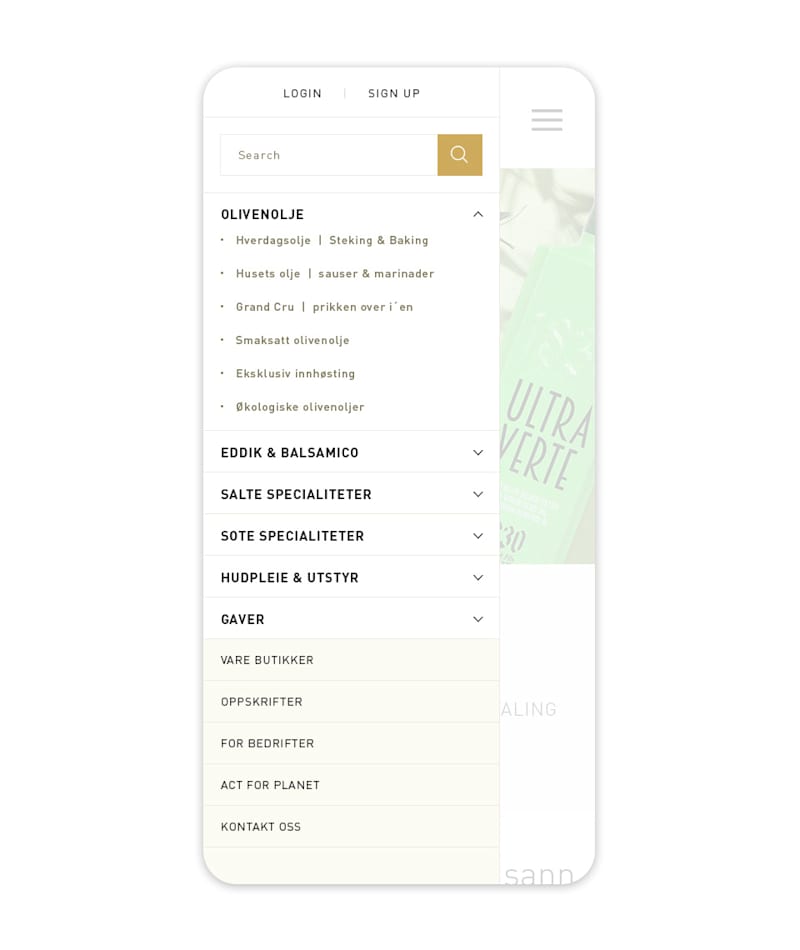 Cover image for Design concept for Olive Ecommerce web shop