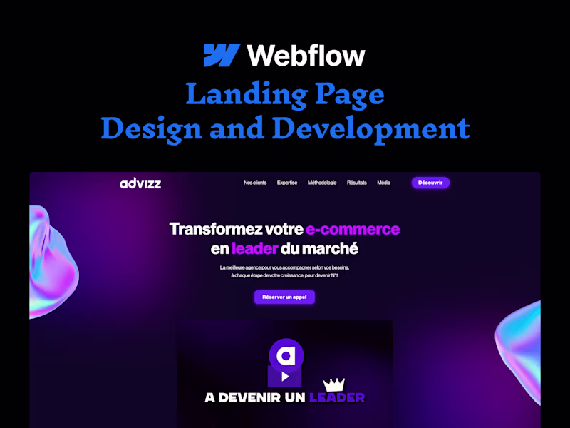 Cover image for Professional Webflow Landing Page Design & Development