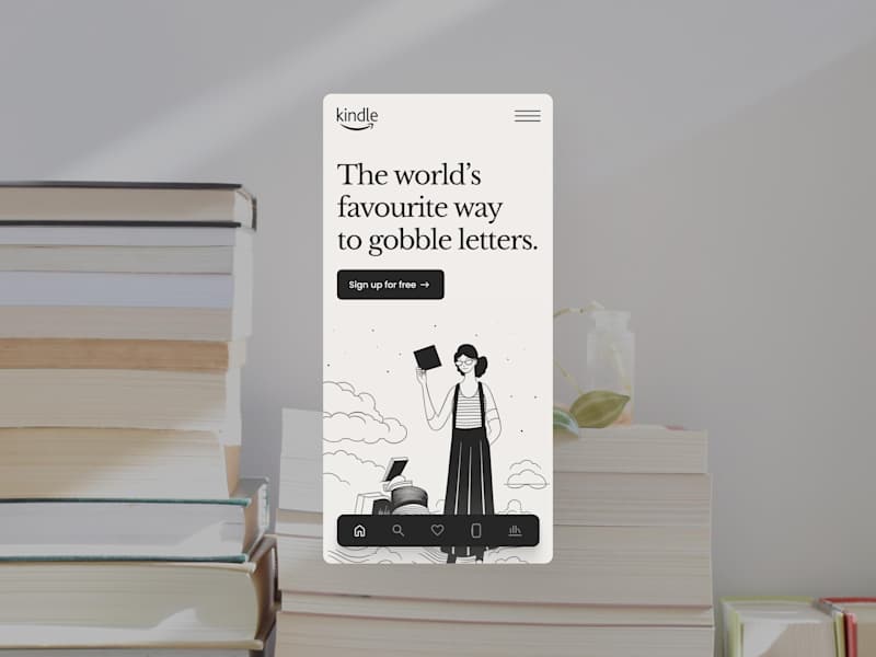 Cover image for Kindle website concept