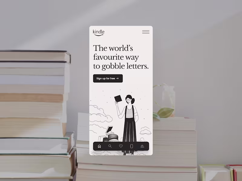 Cover image for Kindle website concept