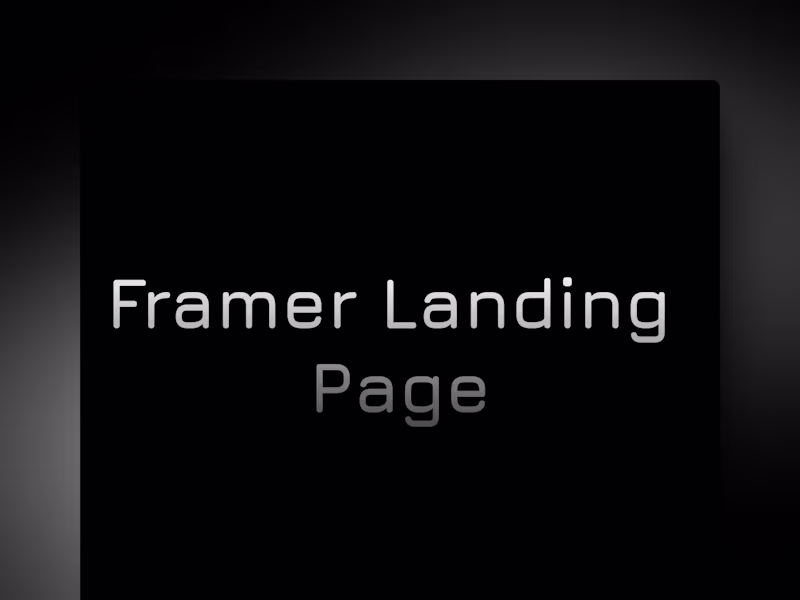 Cover image for Framer Landing Page