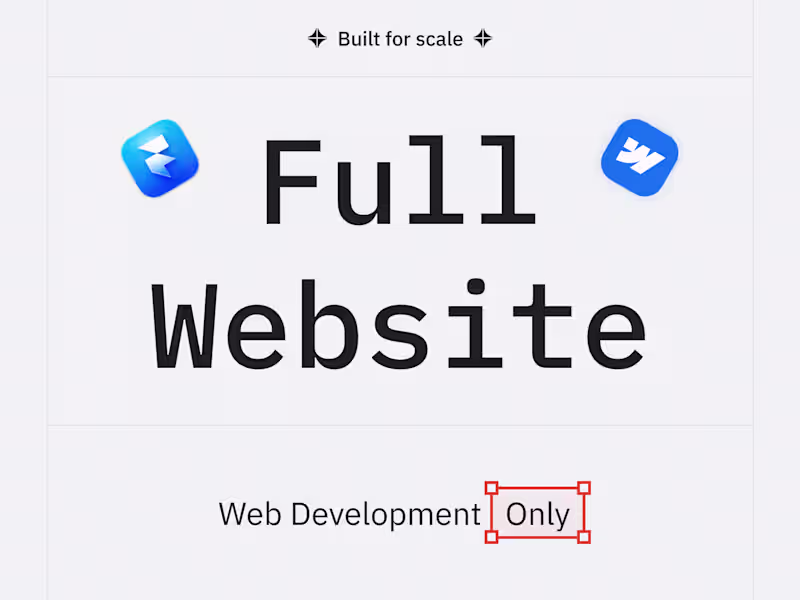Cover image for Full Website Development Only