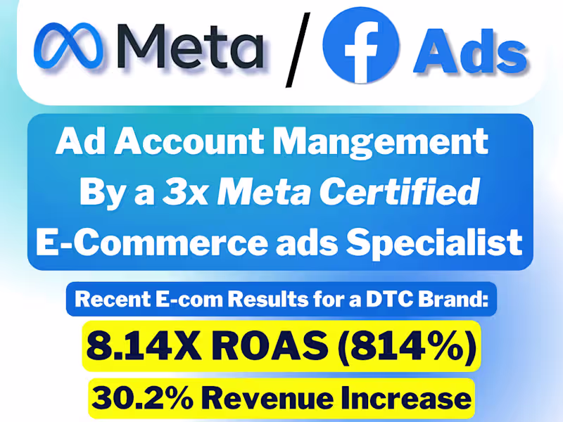 Cover image for E-commerce Meta/Facebook Ads Management | Boost ROAS, Lower CPA