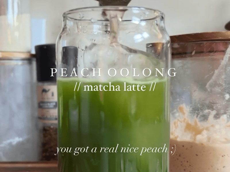 Cover image for Peach oolong matcha latte recipe