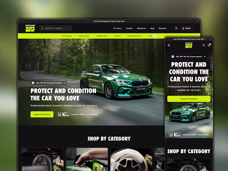 Cover image for Online Store For a Car Detailing Brand