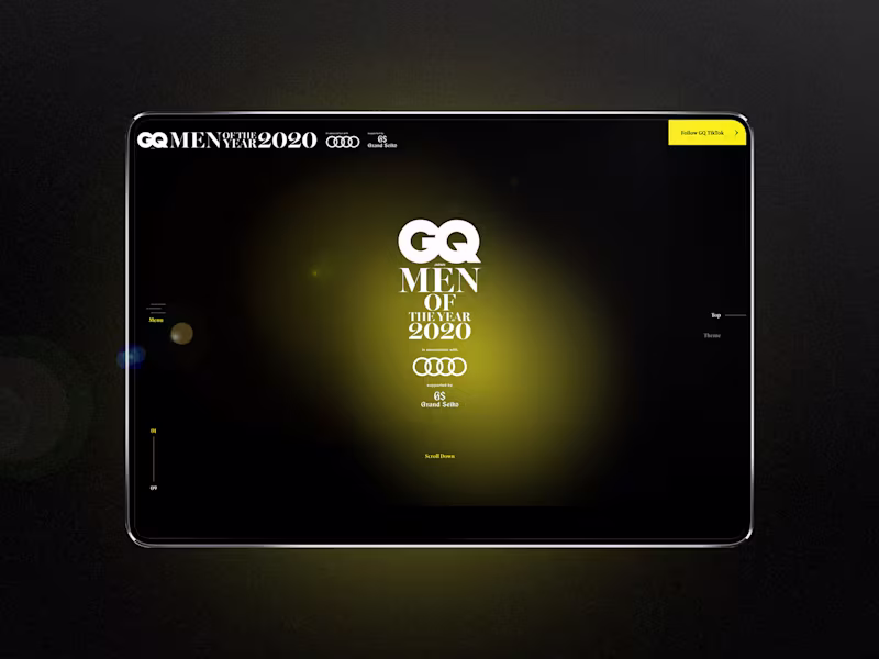 Cover image for GQ Japan: GQ MOTY 2020 Event Website Design