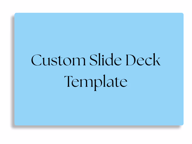 Cover image for Custom Template Design (10–15 Slides)
