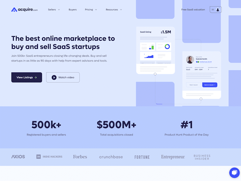 Cover image for Acquire.com - Marketplace for selling & buying Startups