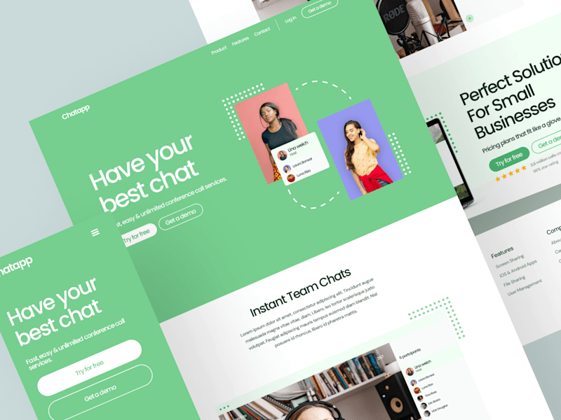 Cover image for Web Design Landing Page for a Chat aplication