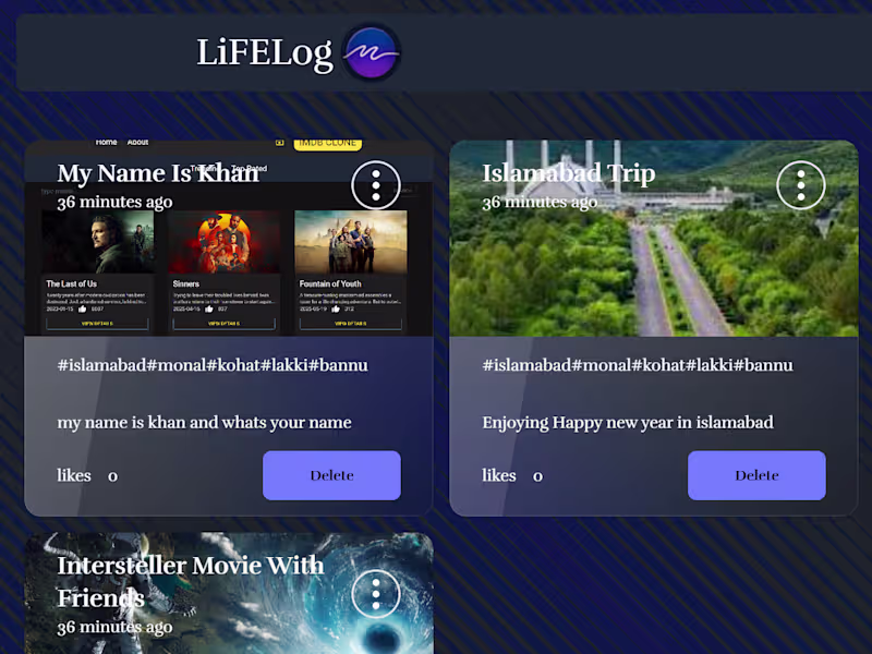 Cover image for Lifelog – Full Stack Social Memory App (MERN)