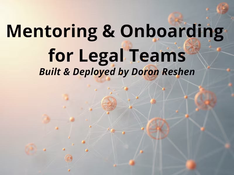 Cover image for Mentoring & Onboarding for Legal Teams