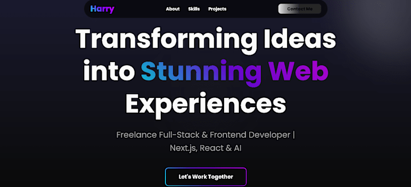 Cover image for Harry’s Portfolio website