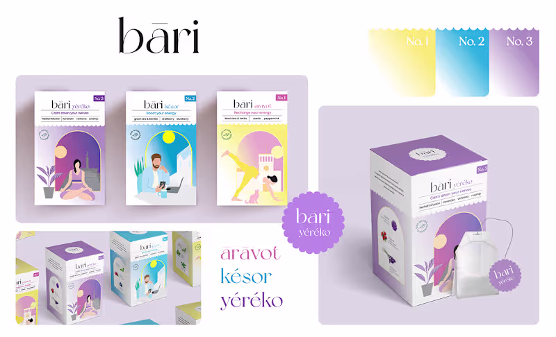 Cover image for Bāri, Packaging & brand identity for wellness teas: Behance