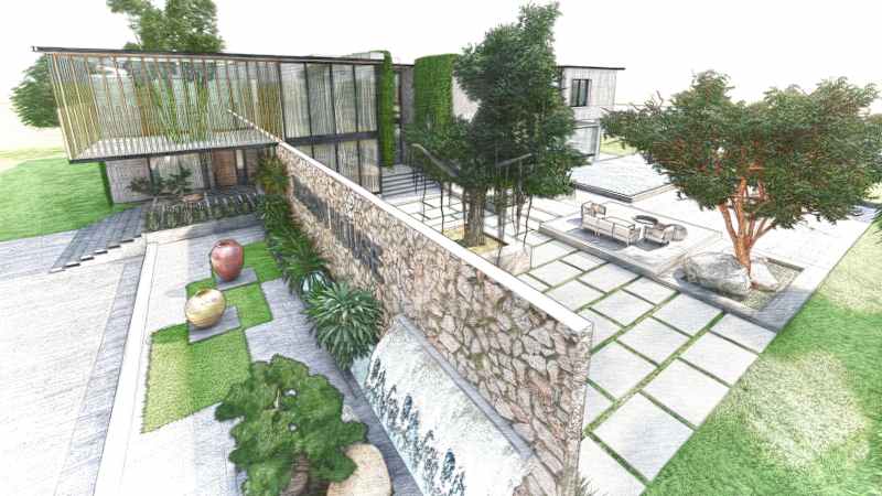 Cover image for farmhouse design elevation and 3d views on Behance