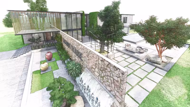 Cover image for farmhouse design elevation and 3d views on Behance