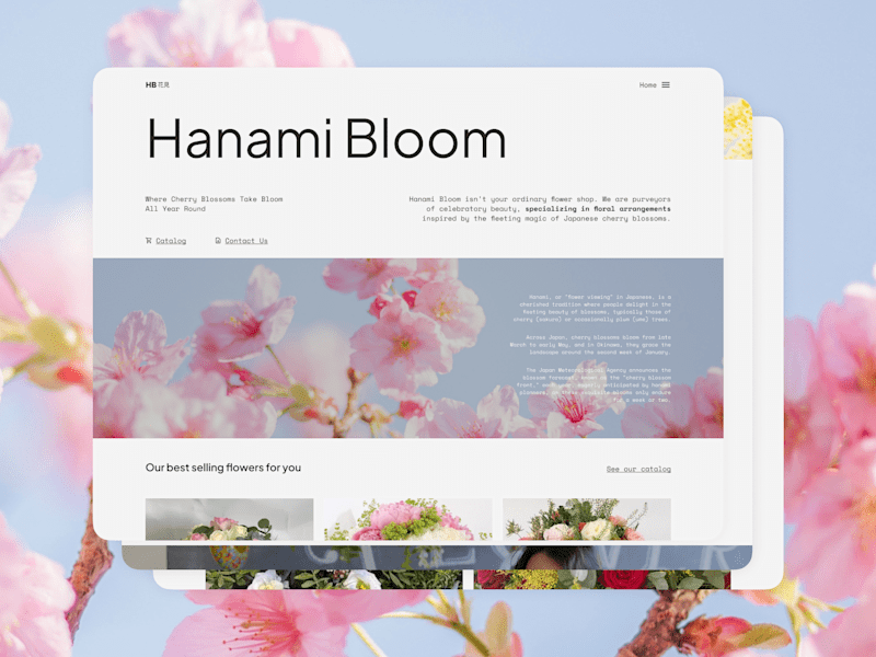 Cover image for Hanami Bloom - Flower Shop Website