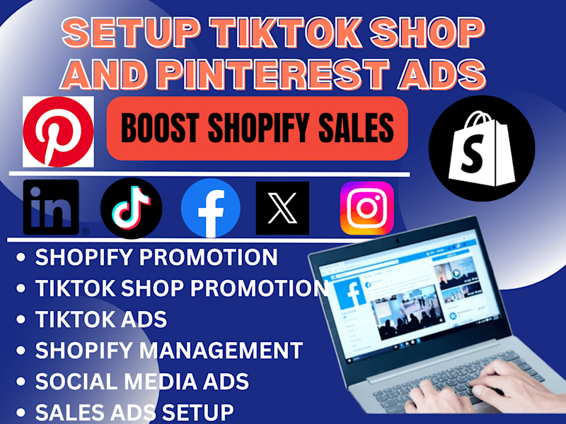 Cover image for I will set up TikTok Shop and run TikTok Facebook Pinterest ads