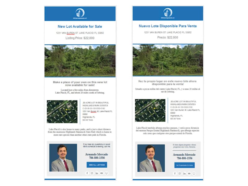 Cover image for Real Estate English and Spanish Newsletter