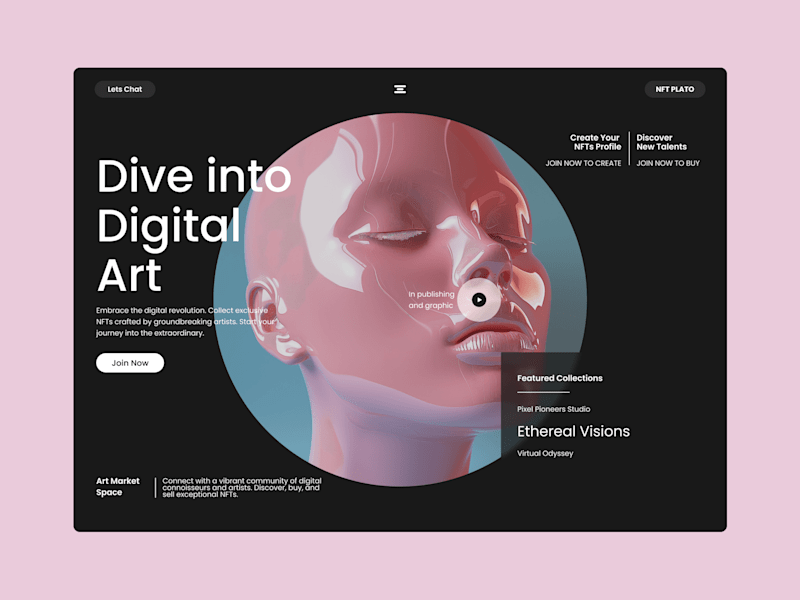 Cover image for NFT Plato | Digital Art NFT Platform | UI/UX