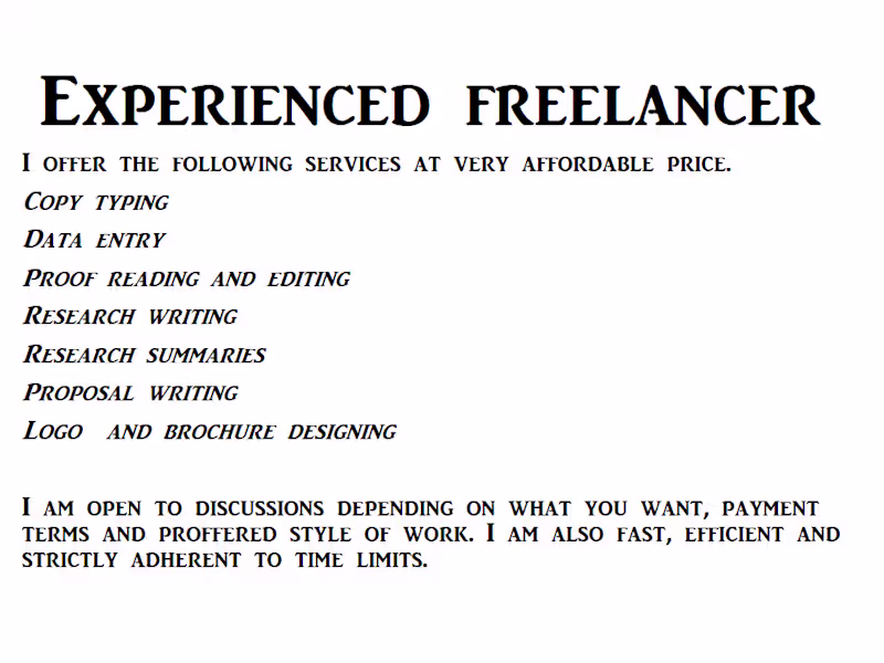 Cover image for Excellent data entry specialist