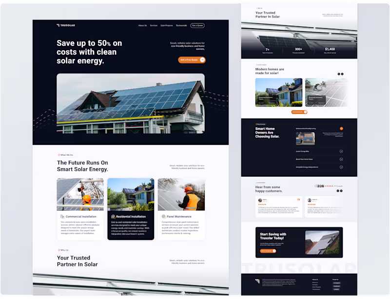 Cover image for Landing page for Trusolar