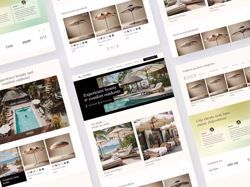 Cover image for IN__SHADE Luxury Brand UX/UI Design
