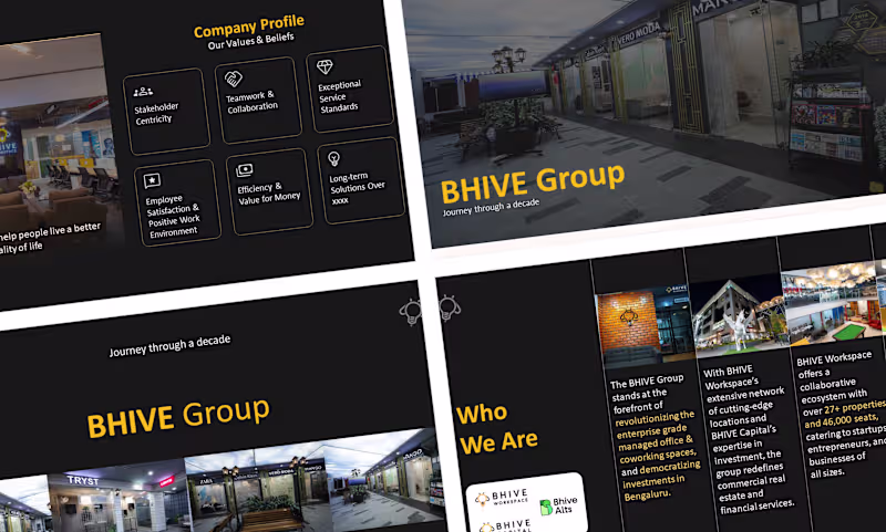 Cover image for Investor Pitch Deck for BHIVE Workspace