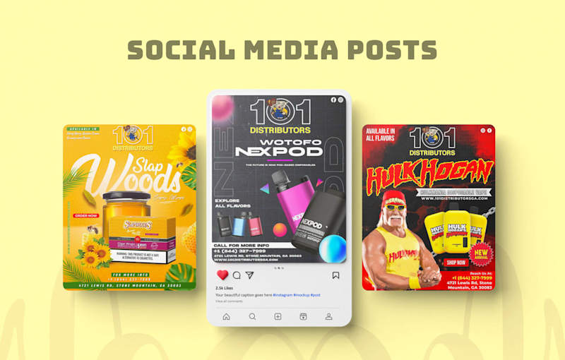 Cover image for Social Media Posts Designs for Vape Distributors