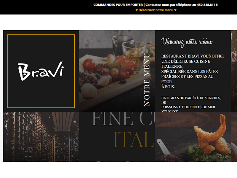 Cover image for Restaurant Italien Longueuil - Rive-Sud - Bravi