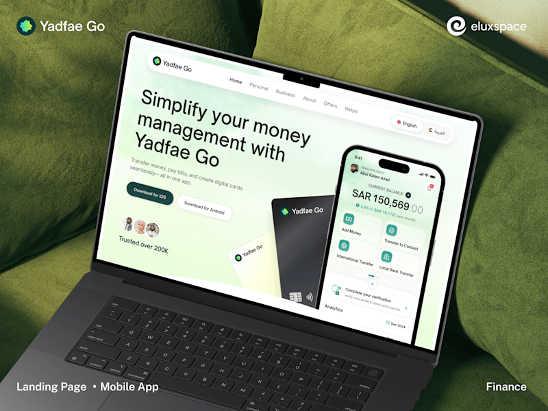 Cover image for Finance App Landing Page with Lottie Micro Animations