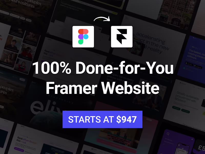 Cover image for High-Performance Framer Website Launch in 10 Days