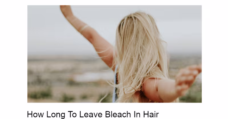 Cover image for Blog Article - How to Leave Bleach in Hair