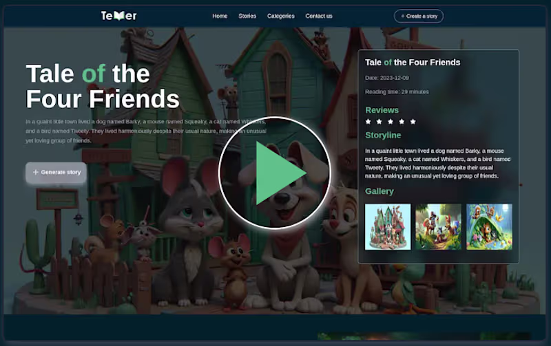 Cover image for TellerAI - Personalized Storytelling with AI Voice Narration