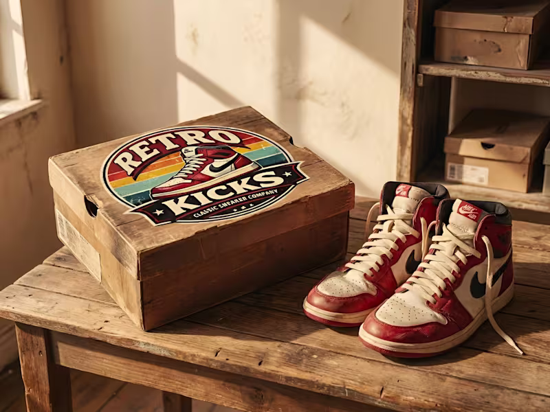 Cover image for Retro Sneaker Brand Logo & Identity Design