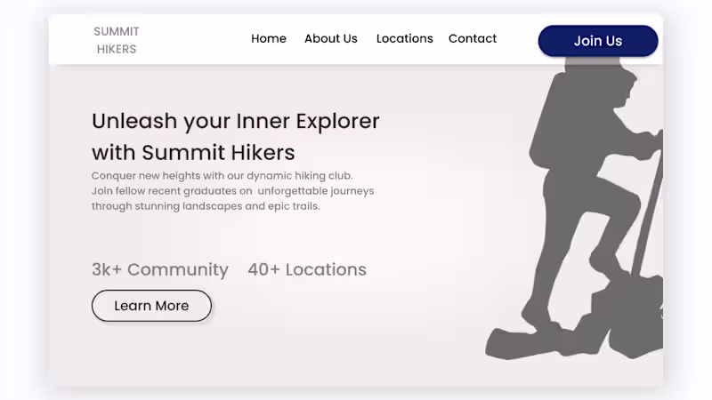 Cover image for Immersive Figma Hero Section Concept for Hiking club