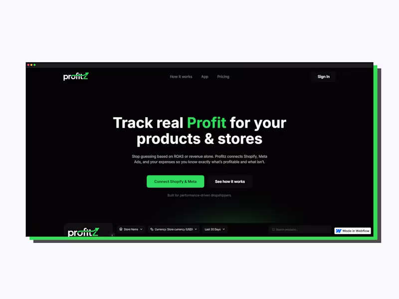 Cover image for Profitz | Webflow Development