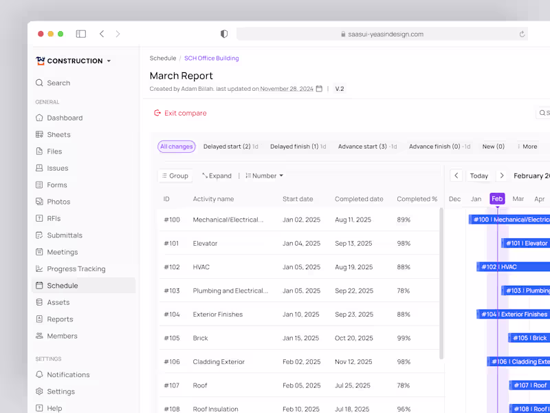 Cover image for Schedule - Construction Management SaaS Project UX/UI