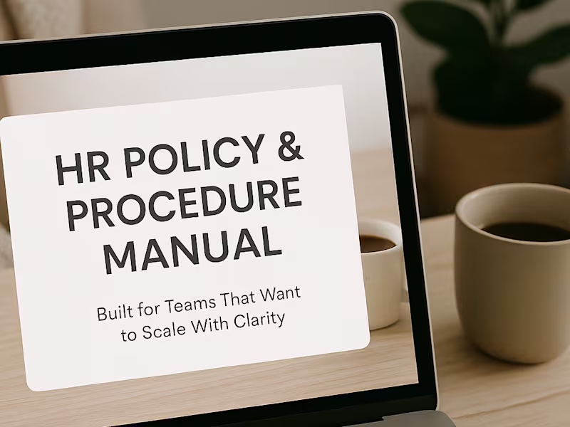 Cover image for HR Handbook & SOP Manual- Tailored for Your Team