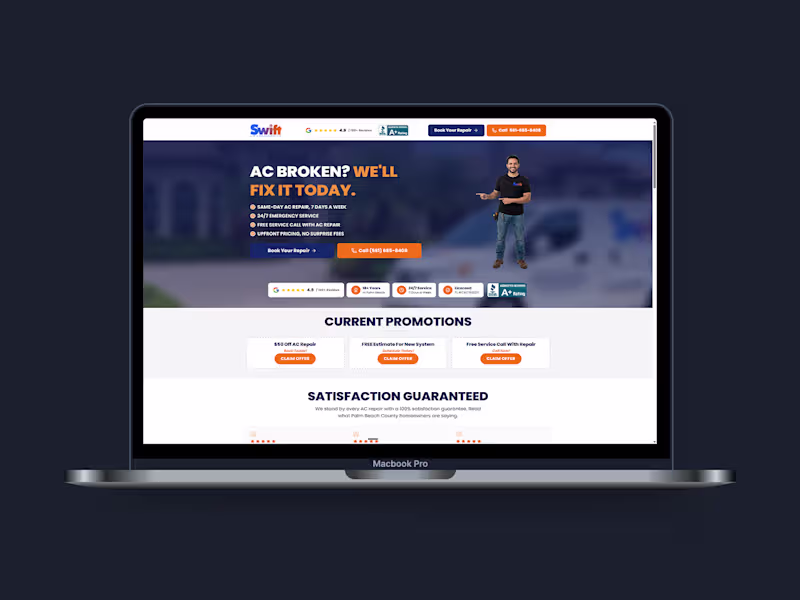 Cover image for Landing Pages For HVAC Client