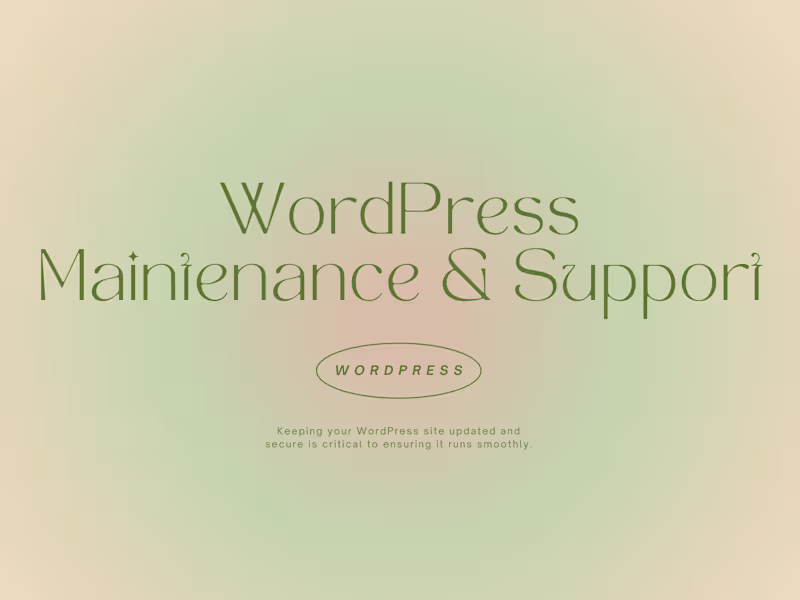 Cover image for Website Maintenance & Performance Optimization