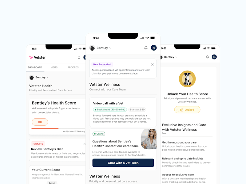 Cover image for Pet Health Marketplace | UX Strategy + Research +Design

