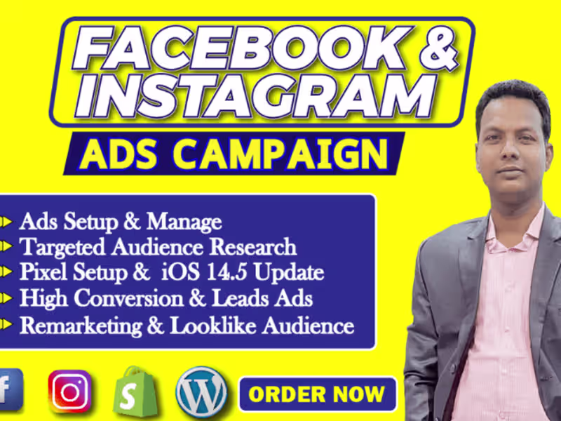 Cover image for Facebook and Instagram ad campaign, FB advertising, FB marketing