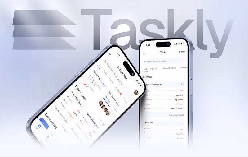 Cover image for Taskly Branding & UX/UI Design