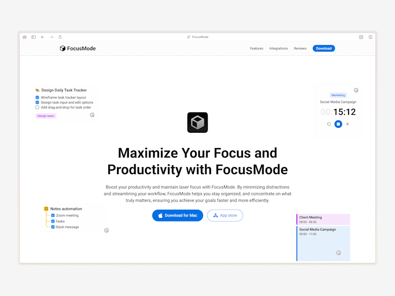 Cover image for FocusMode - Framer Landing Page