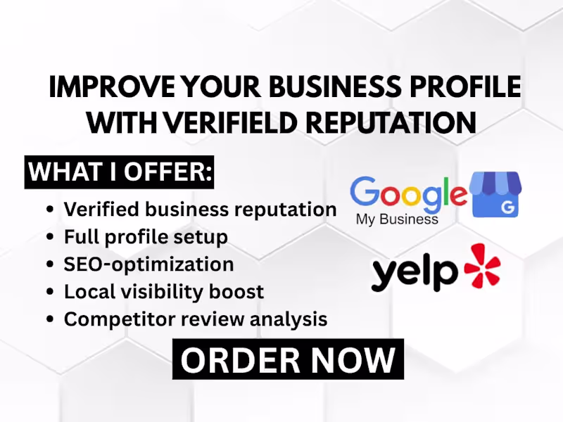 Cover image for I will improve yelp gmb business profile with online reputation