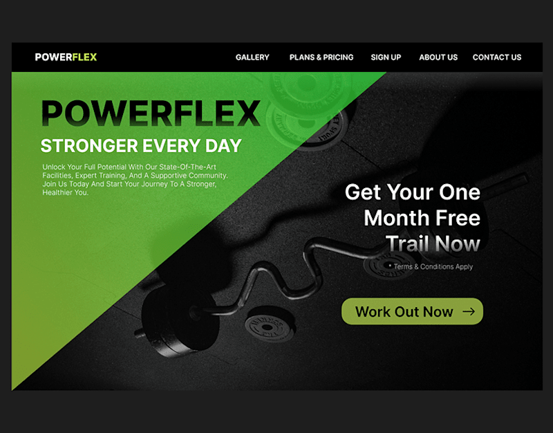 Cover image for POWERFLEX GYM | Landing Page Design
