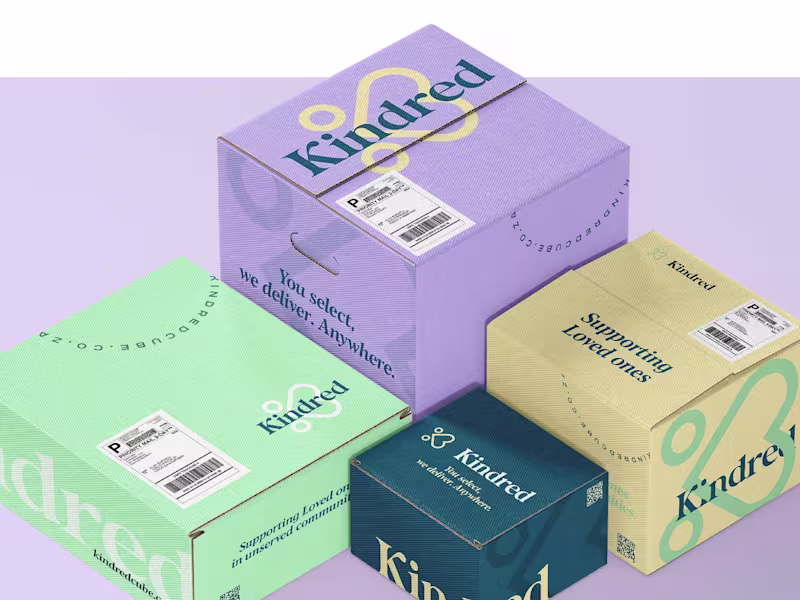 Cover image for Kindred e-commerce food delivery service. Branding